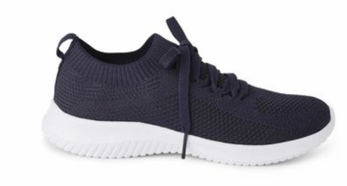 Woman's Navy Knit Memory Foam insole Slip-on Sneakers