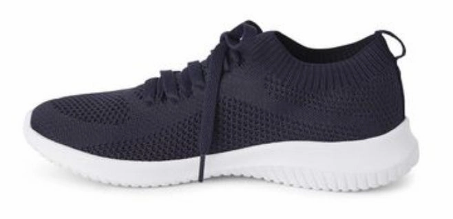 Woman's Navy Knit Memory Foam insole Slip-on Sneakers