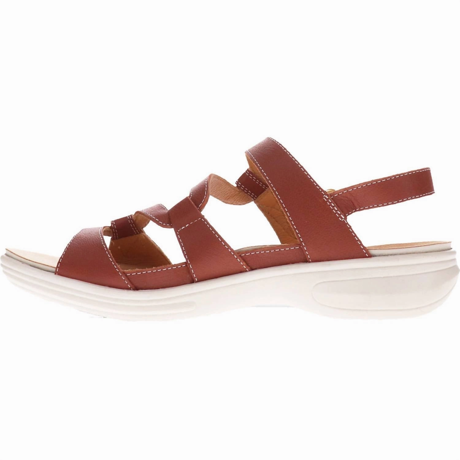 Women's Emerald 3 Strap Leather Sandals In Cognac