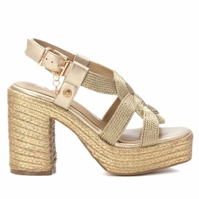 Women's High Heel Sandals In Gold