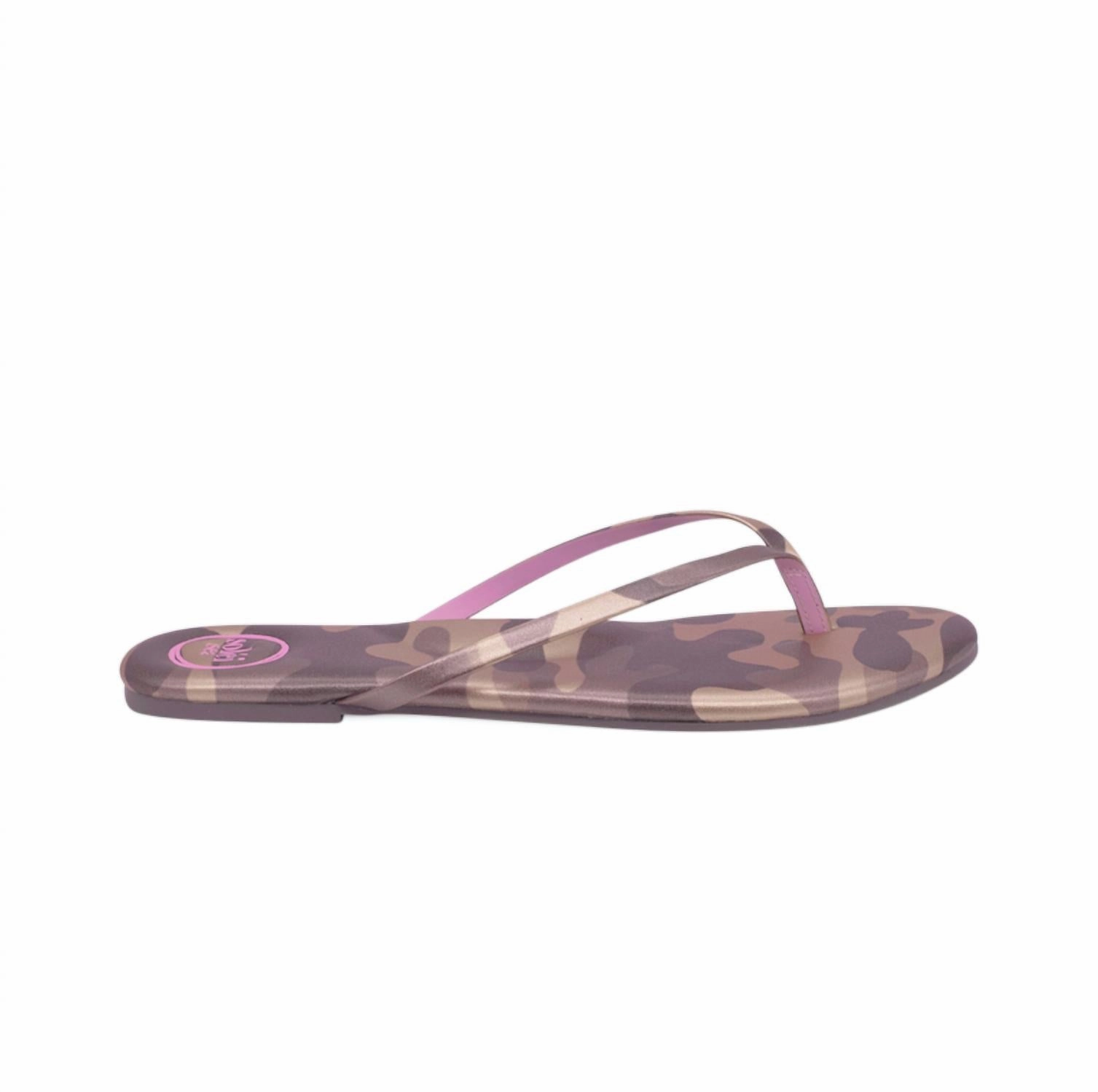 Women's Indie Sandals In Camo Metallic Gold & Lilac