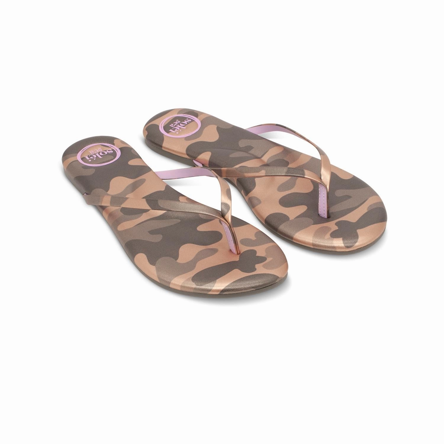 Women's Indie Sandals In Camo Metallic Gold & Lilac