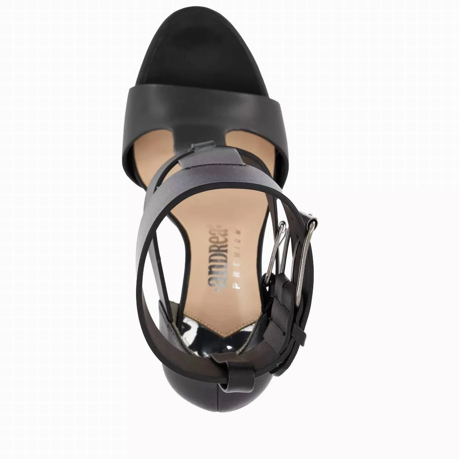 Women's Premium Double Buckle Strap High Heeled Sandal In Black