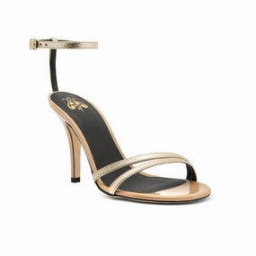 Women's Sara Laminate Sand Paint Sandal In Gold/black