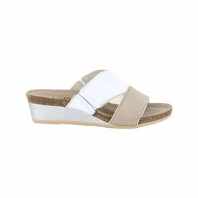 Women's Tiara Sandals In Soft Beige Leather/soft White Leather