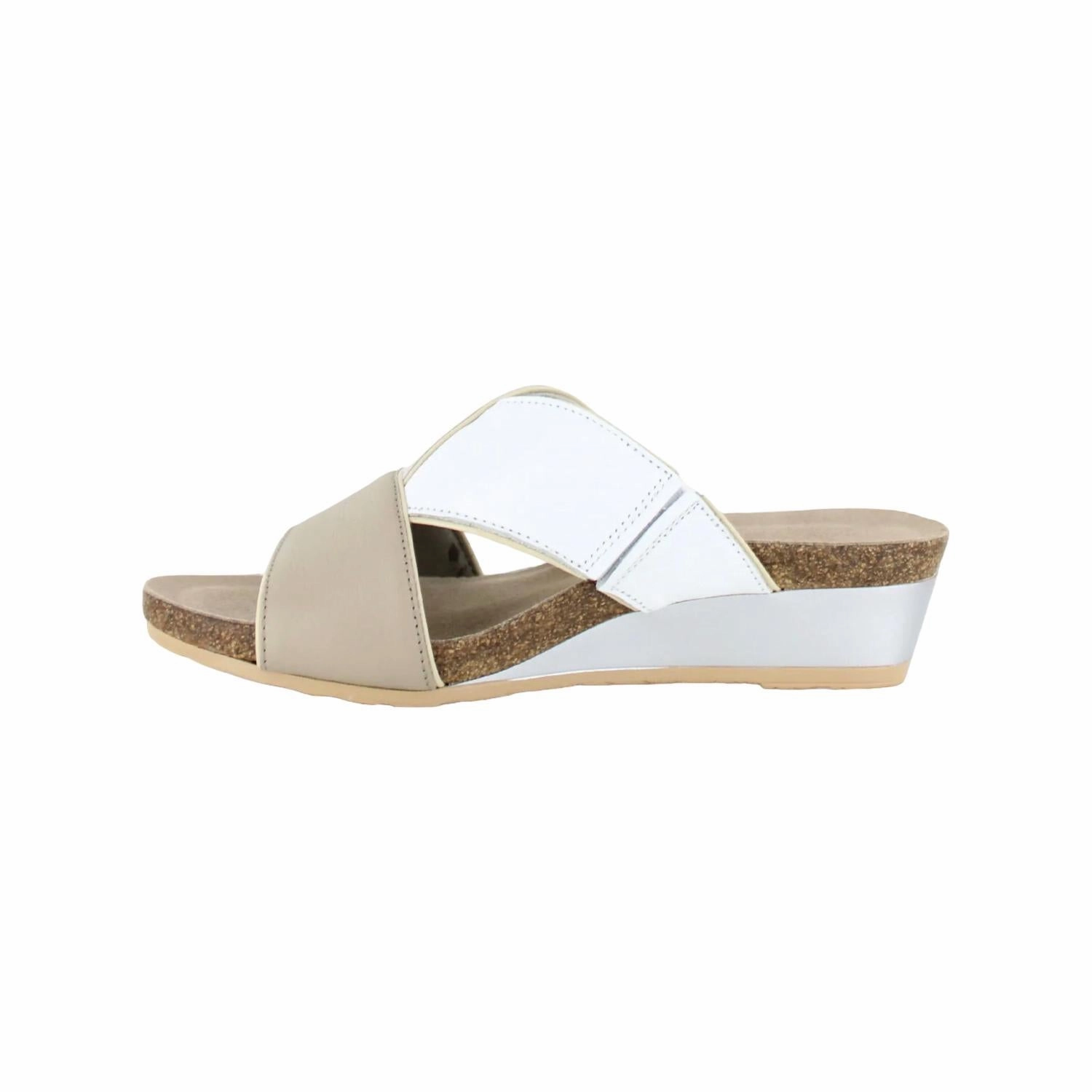 Women's Tiara Sandals In Soft Beige Leather/soft White Leather