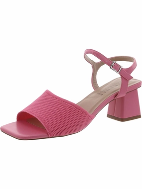 Womens Ankle strap Square toe Block Heel