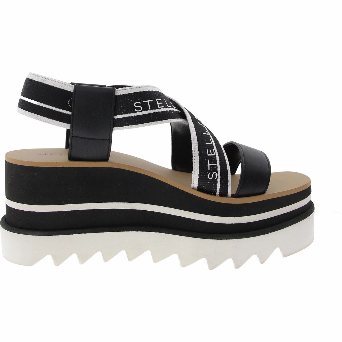 Womens Criss-Cross Knit Platform Sandals