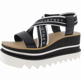 Womens Criss-Cross Knit Platform Sandals