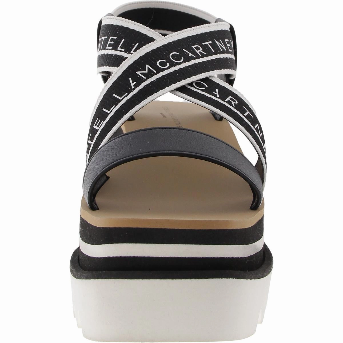Womens Criss-Cross Knit Platform Sandals