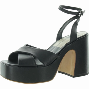 Womens Criss-Cross Leather Slingback Sandals