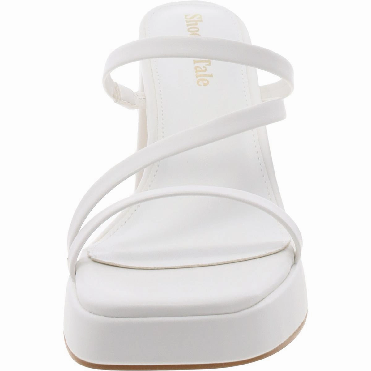 Womens Faux Leather Open Toe Block Heel