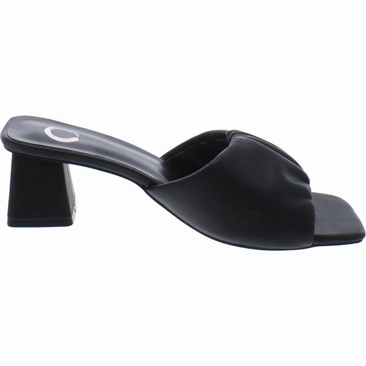Womens Faux Leather Slip on Block Heel