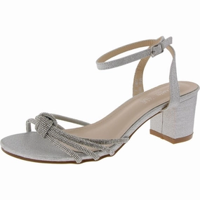Womens Glitter Textured Block Heel