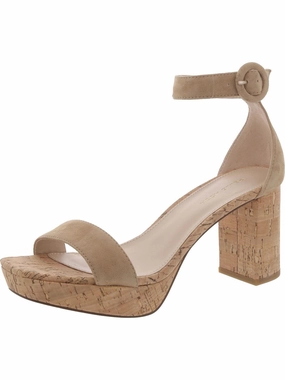 Womens Leather Ankle Strap Heels
