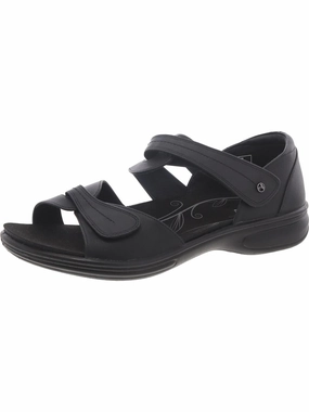Womens Leather Slid On Slide Sandals