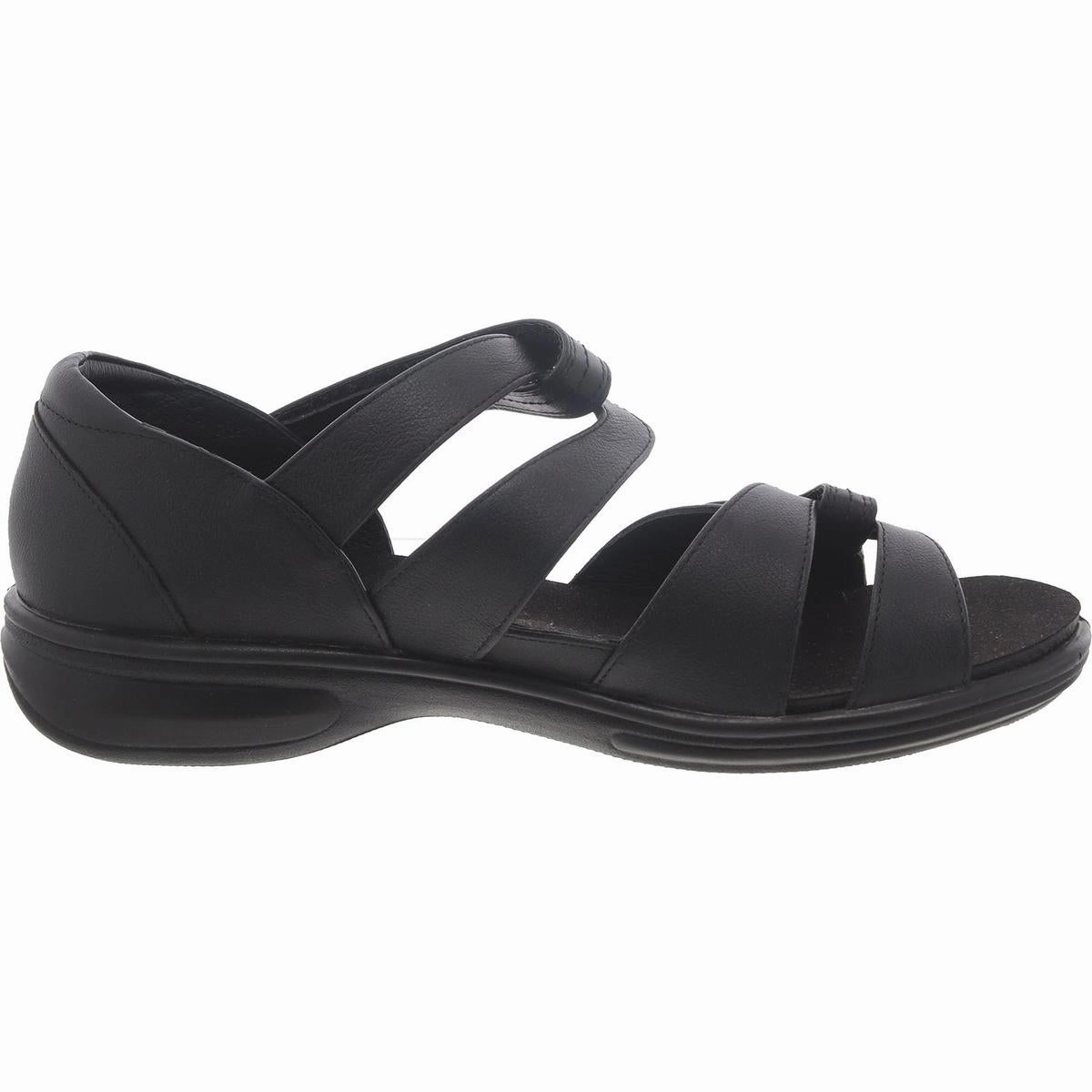 Womens Leather Slid On Slide Sandals