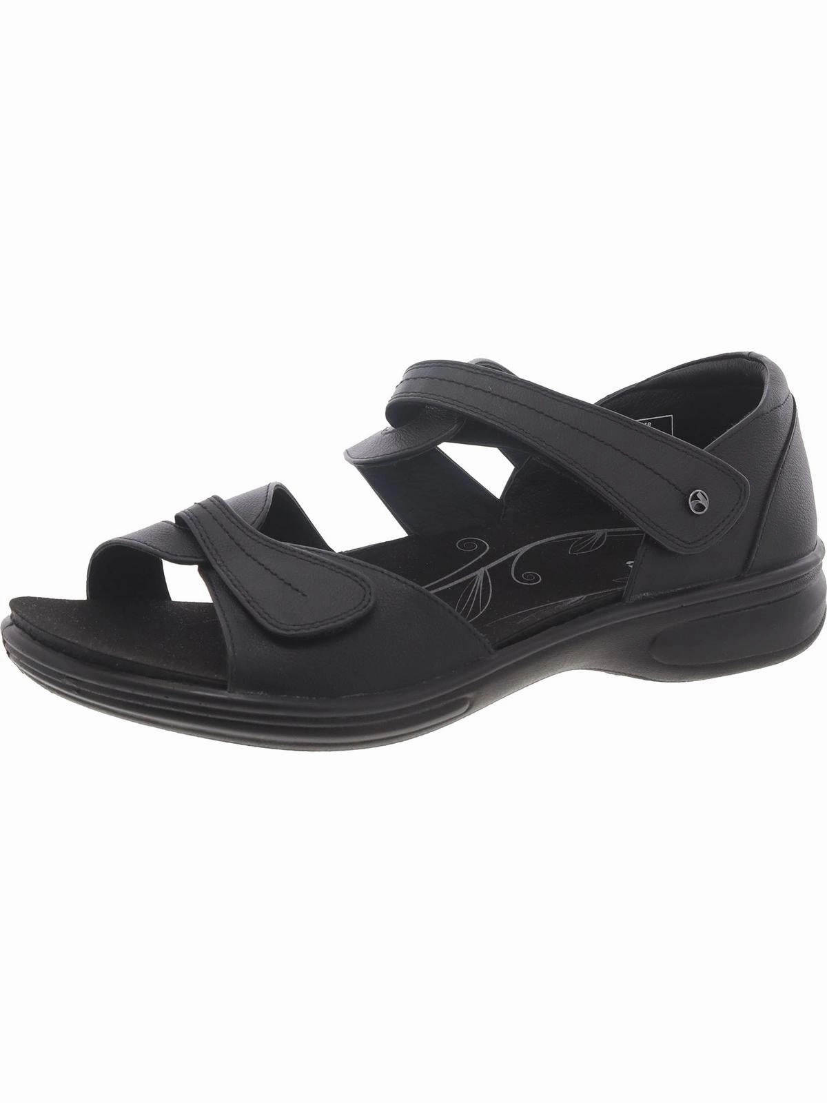 Womens Leather Slid On Slide Sandals