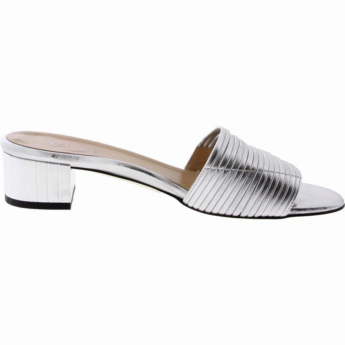 Womens Leather Slip On Mule Sandals