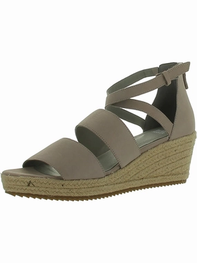 Womens Leather Zipper Espadrilles
