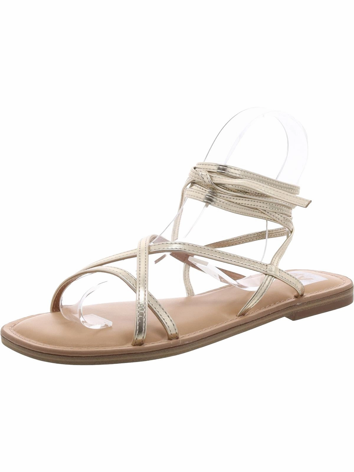 Womens Man Made Flat Ankle Strap