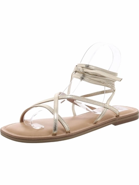 Womens Man Made Flat Ankle Strap