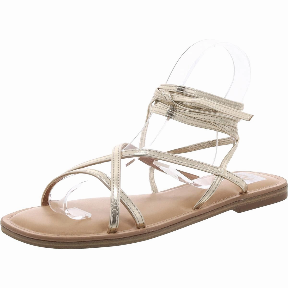 Womens Man Made Flat Ankle Strap