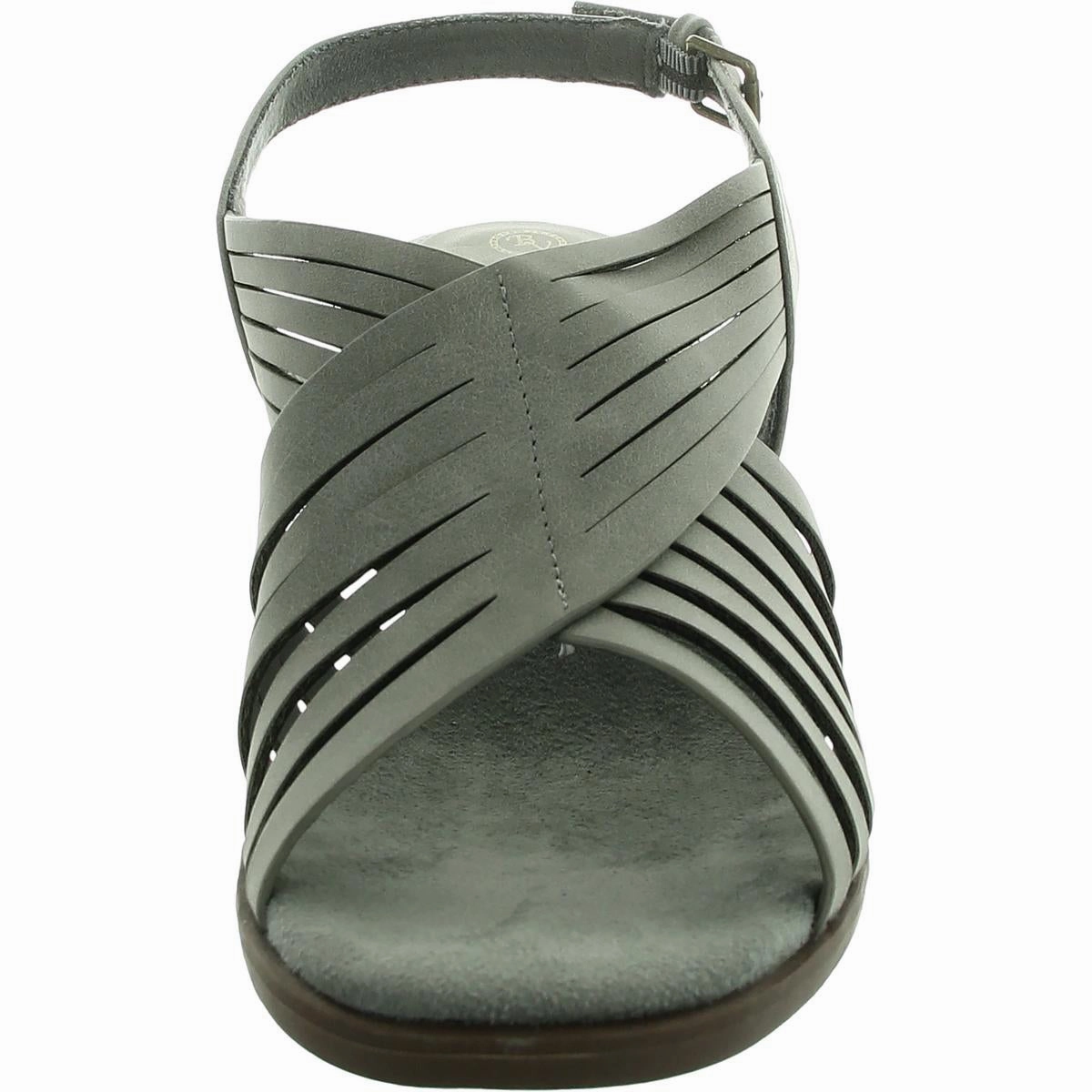 Womens Padded Insole Faux Suede Block Heel