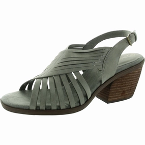 Womens Padded Insole Faux Suede Block Heel