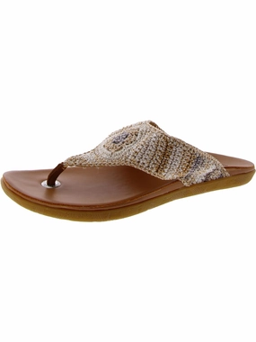 Womens Slip On Open Toe Thong Sandals
