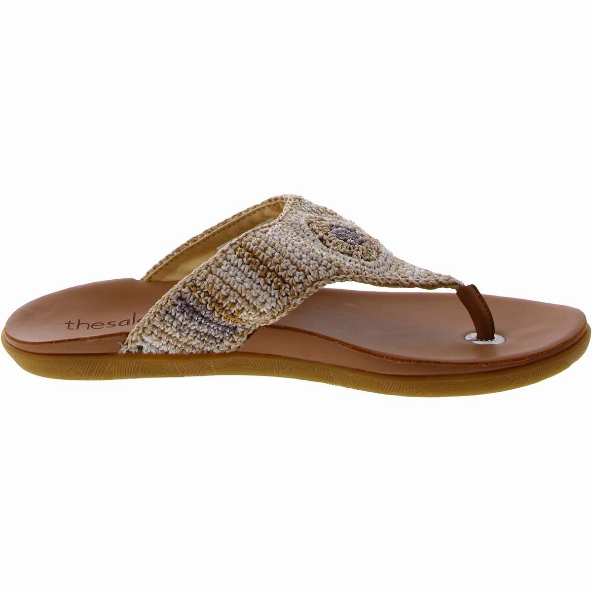 Womens Slip On Open Toe Thong Sandals