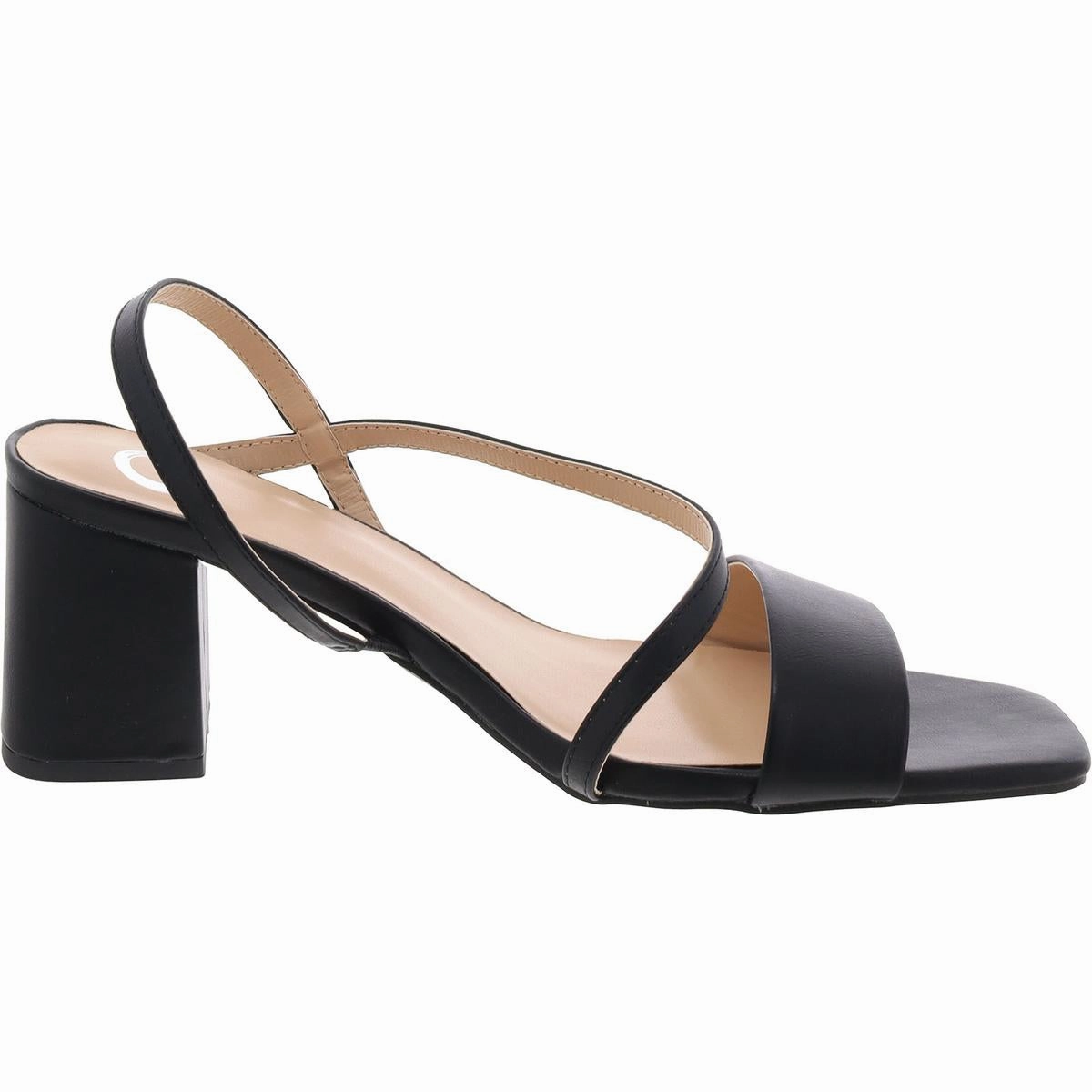 Womens Square Open Toe Block Heel Strappy Sandals