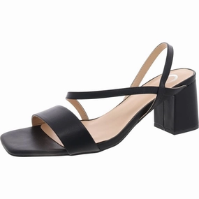 Womens Square Open Toe Block Heel Strappy Sandals