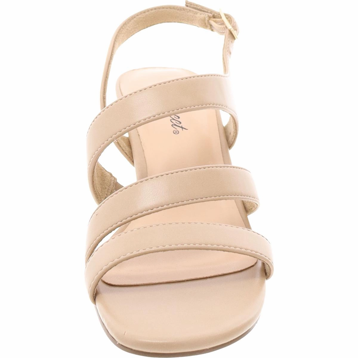 Womens Strappy Faux Leather Slingback Sandals