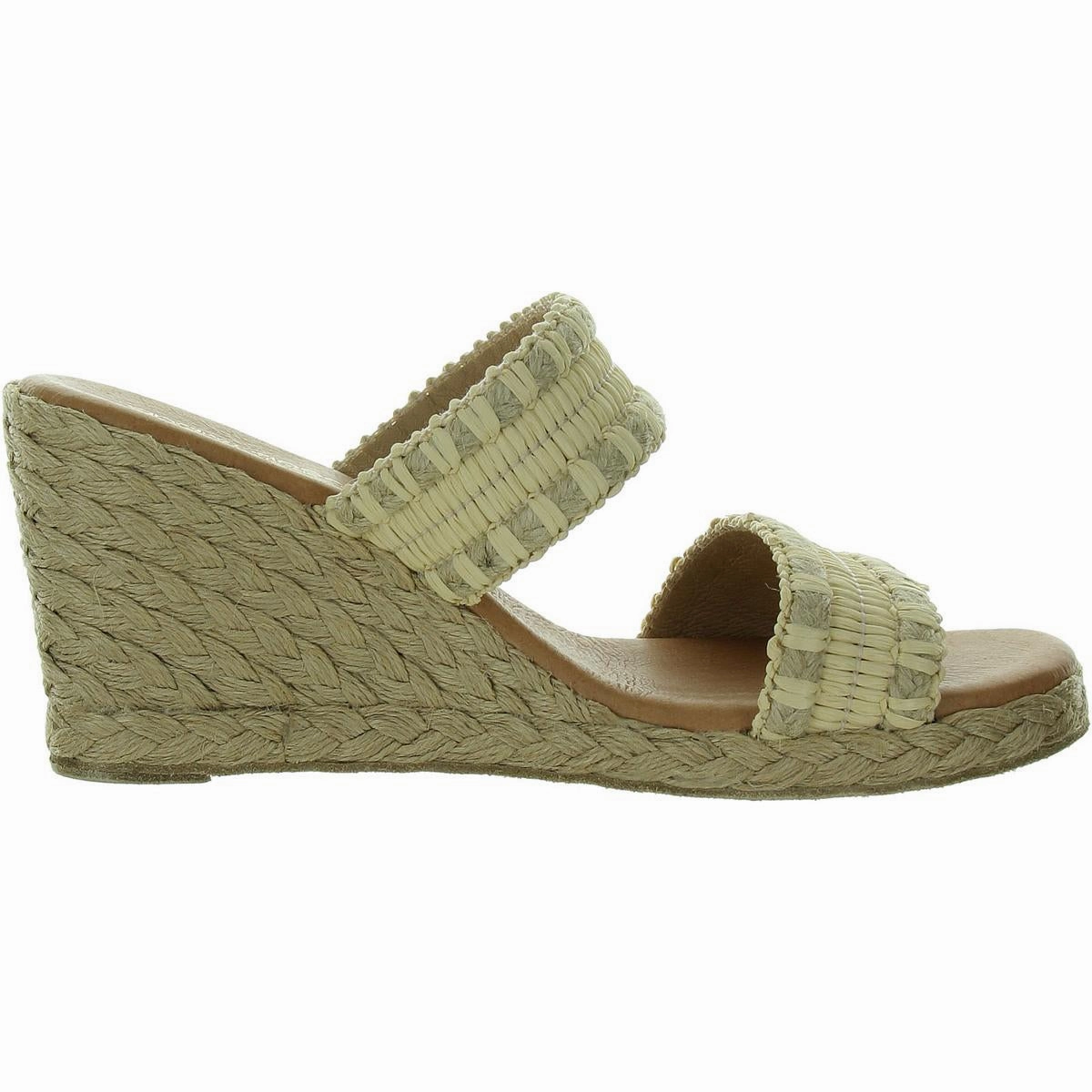 Womens Wedge Woven Slide Sandals