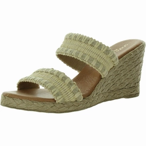 Womens Wedge Woven Slide Sandals