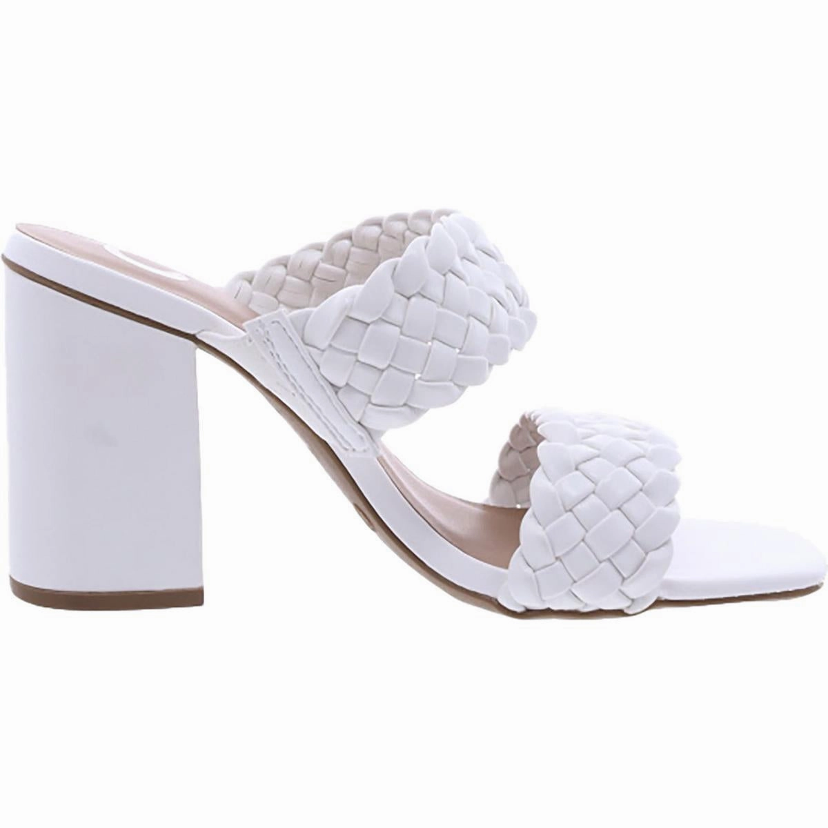 Womens Woven Slip-On Block Heel
