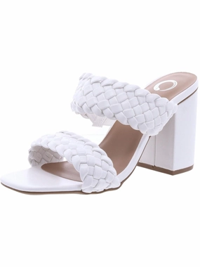 Womens Woven Slip-On Block Heel