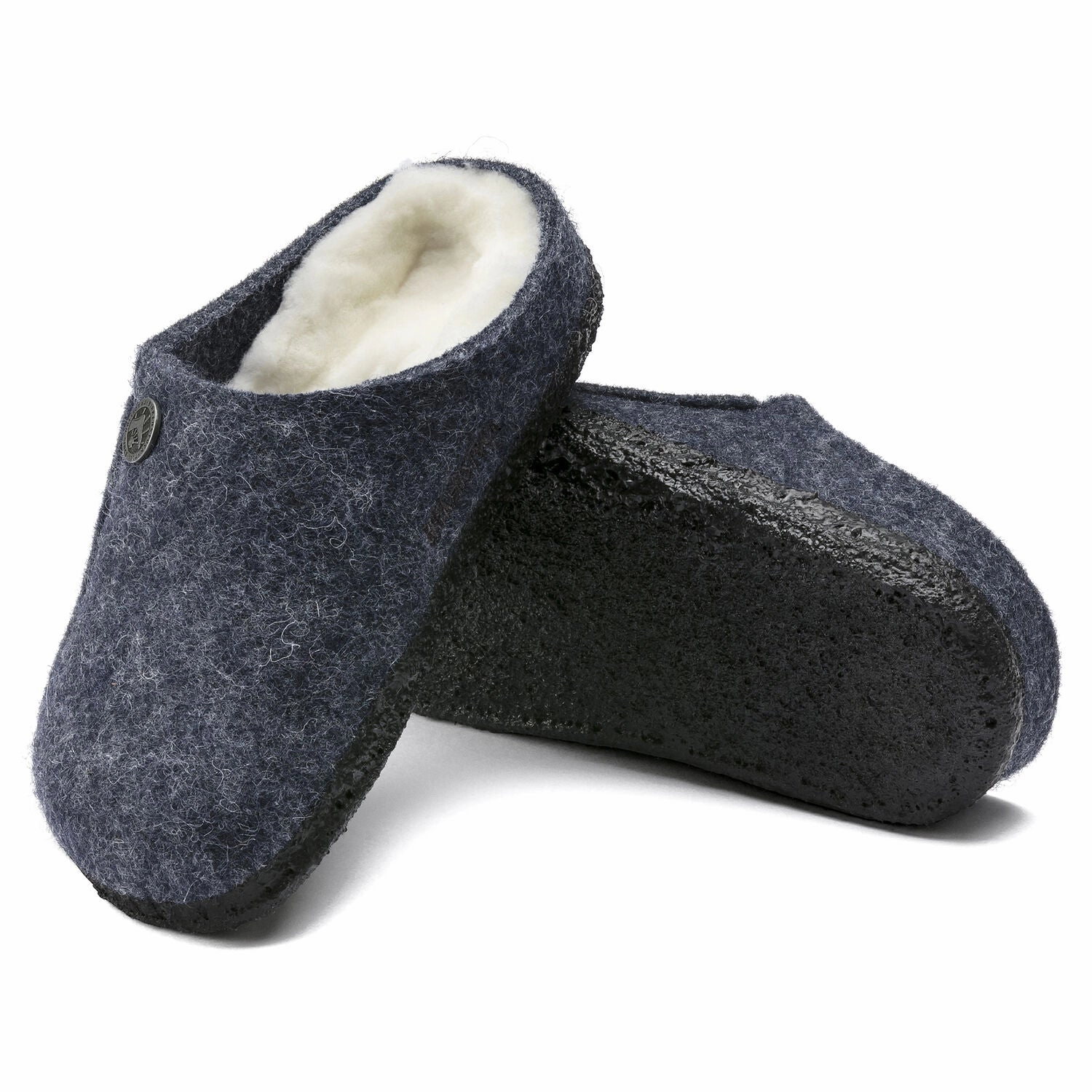 Zermatt Kids - Dark Blue Wool Felt Shearling||Zermatt pour enfants - Feutre de laine et fourrure bleu fonc