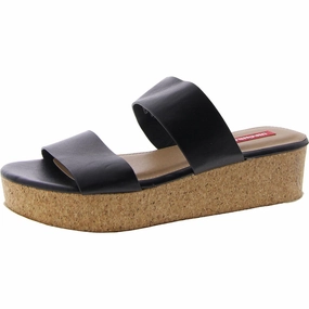 ZOZO Womens Faux Leather Slip On Slide Sandals